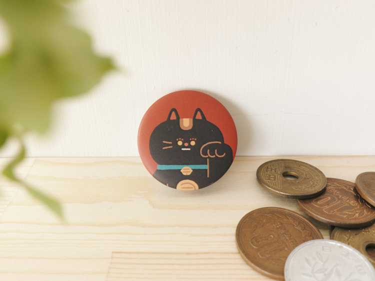 小黃間｜絕版｜Furry Zoo 胸章｜招財黑貓