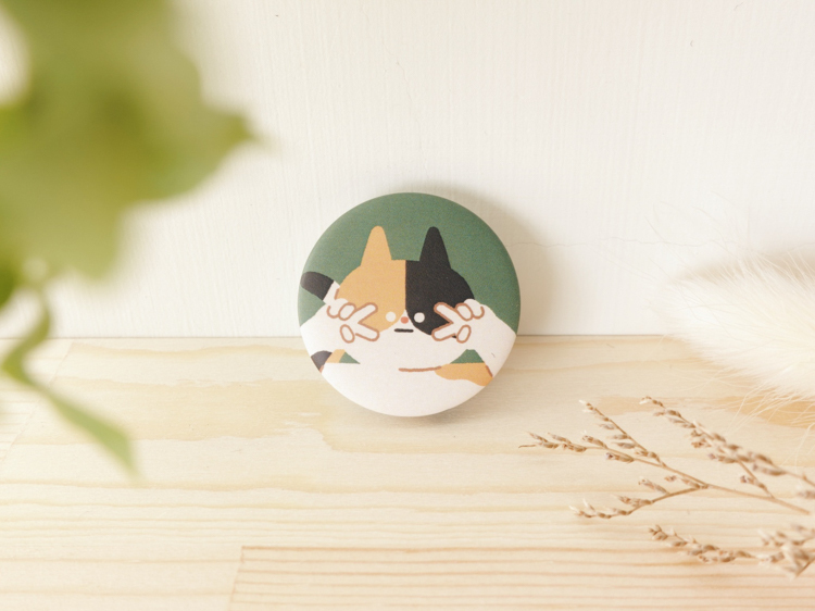 小黃間｜絕版｜Furry Zoo 胸章｜花貓