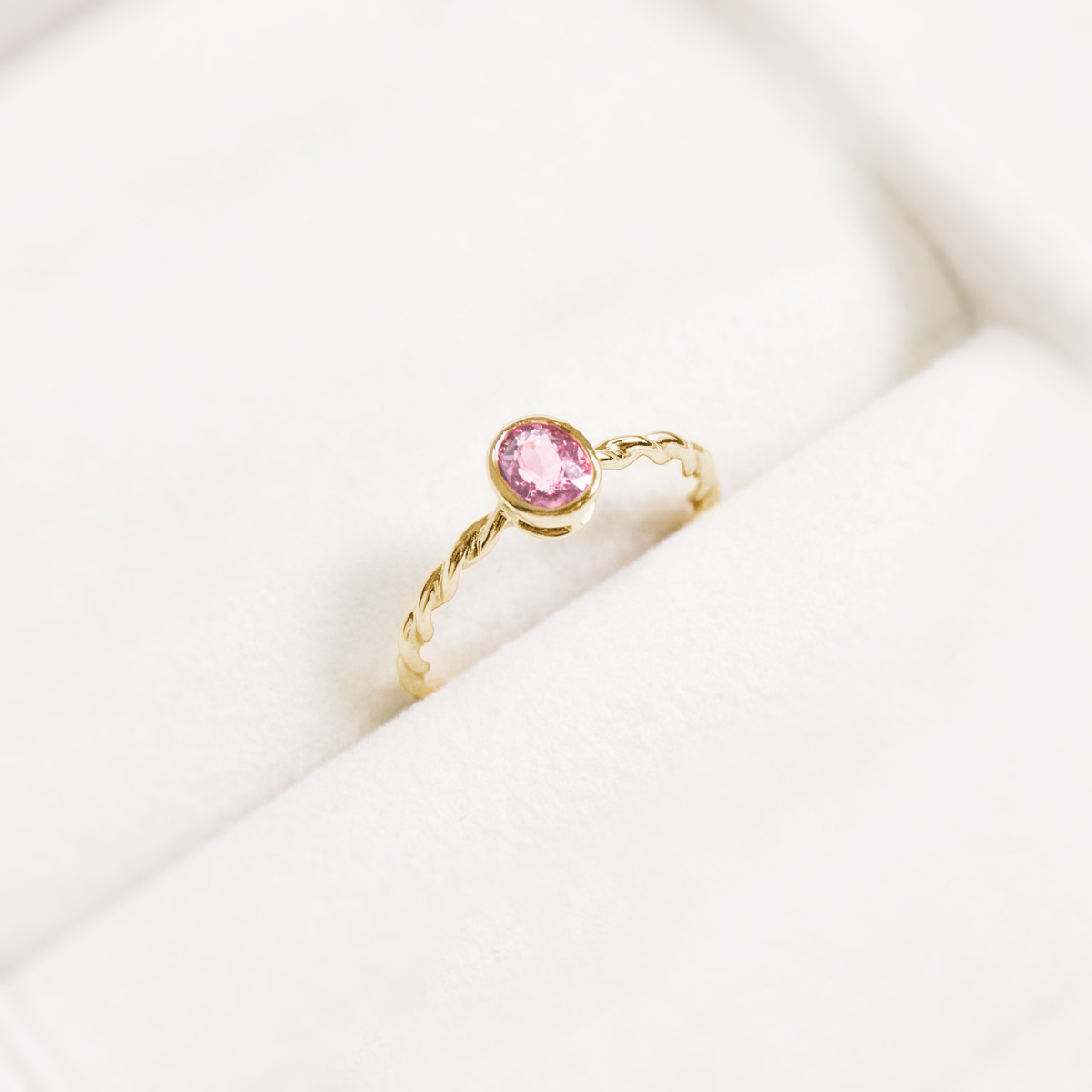 【現貨】橢圓碧璽戒指 (粉色)