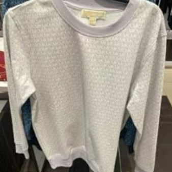 [S] MICHAEL KORS ALLOVER PRINT SWEATSHIRT,LAVENDER MIST, JS250BD5LM-LVNDR MIST (SMK159)