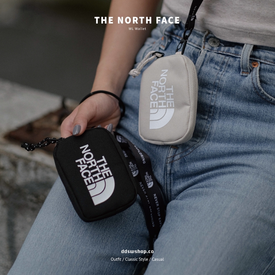 The North Face 包包 掛繩零錢包 黑色 白色