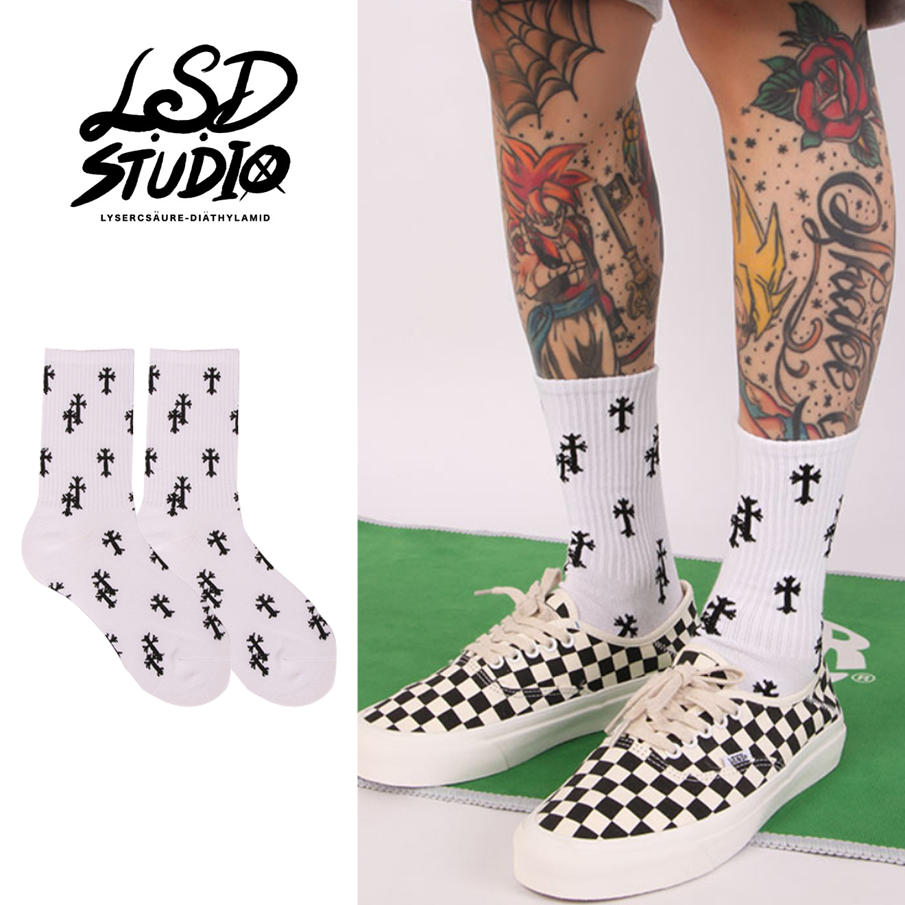 【SCSU079】十字架滿版設計長襪