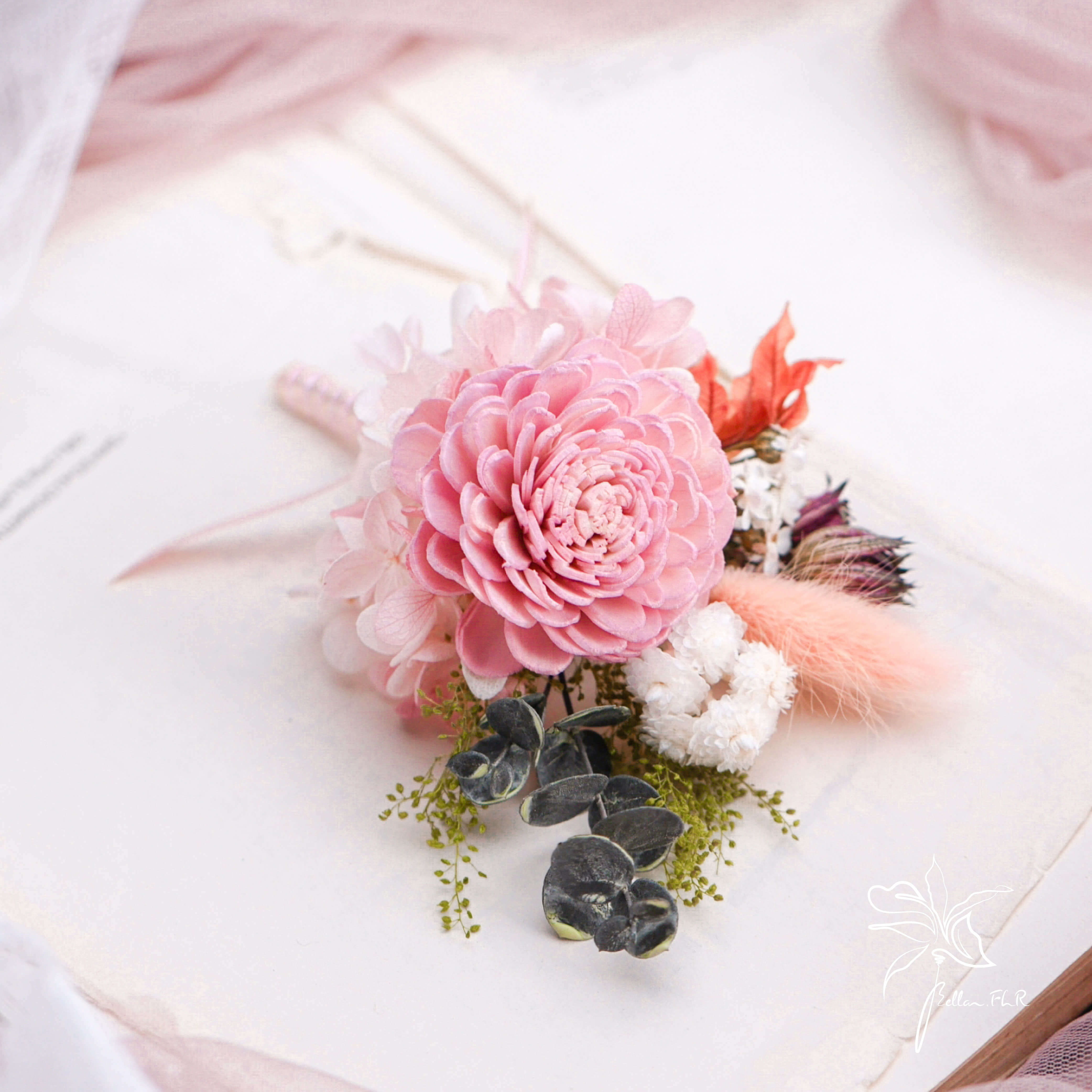 【粉色誓約】乾燥胸花