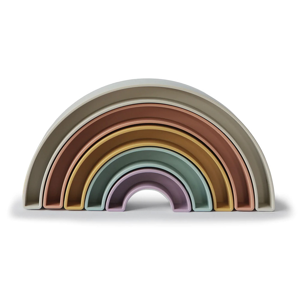 美國Mushie 彩虹疊疊樂-熱帶色系/大地色/陽光色 3款可選