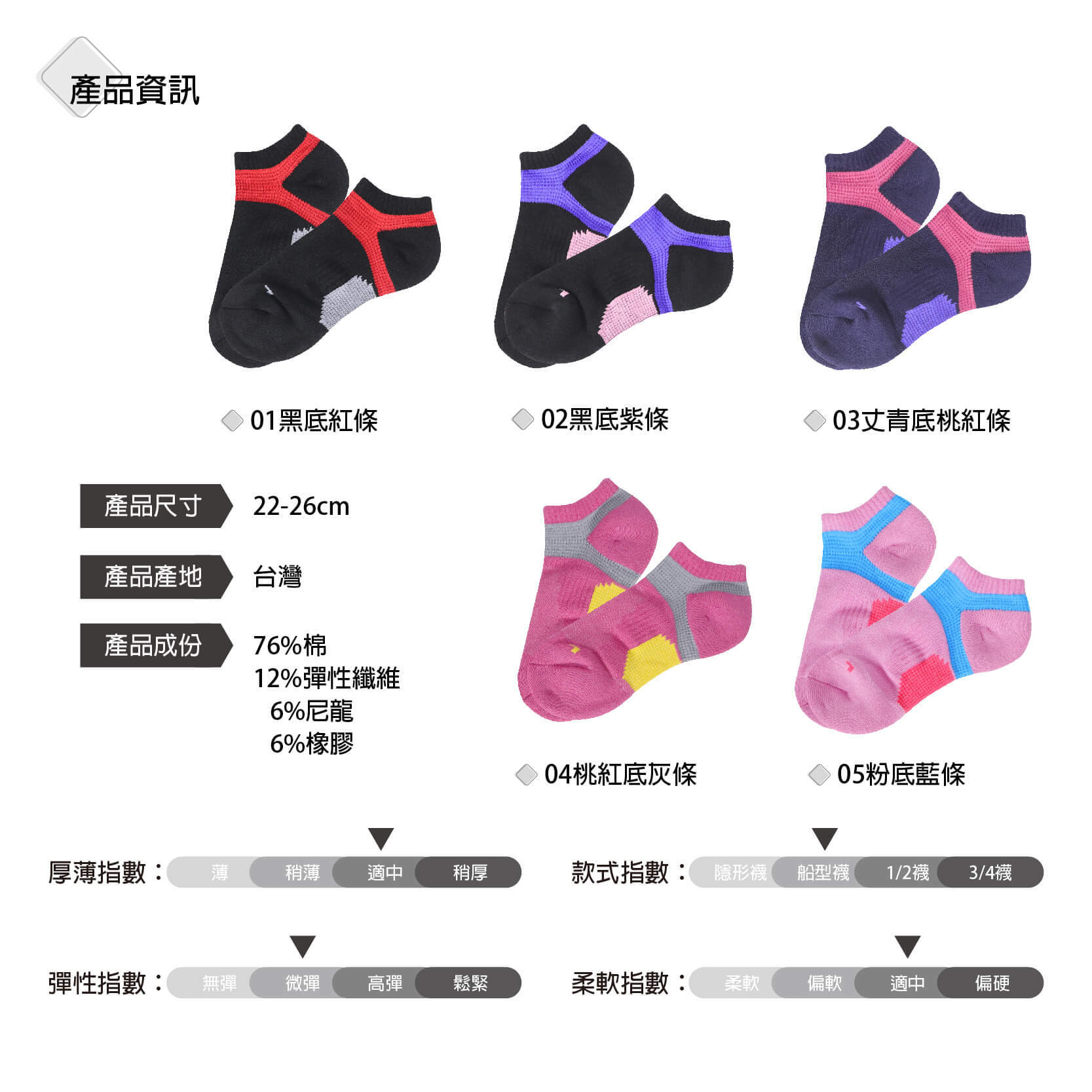 B3116-抗菌足弓女釋壓除臭襪