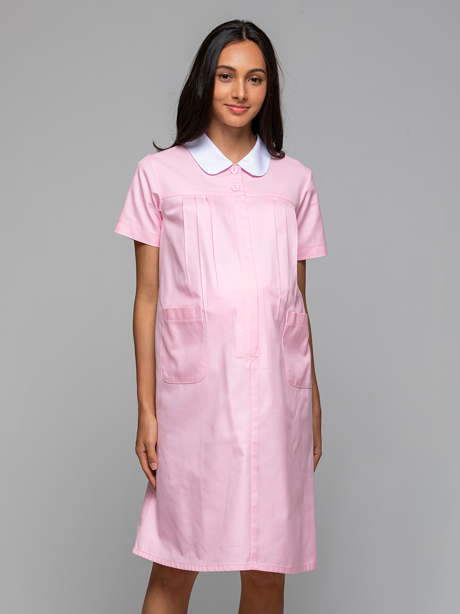 【 B802-A0 】孕婦洋裝-B立挺布-寶寶粉