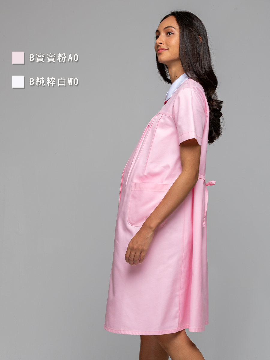 【 B802-A0 】孕婦洋裝-B立挺布-寶寶粉