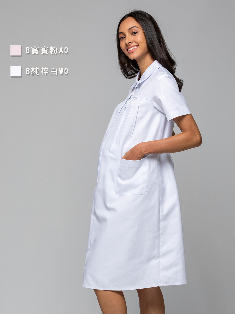 【 B802-W0 】孕婦洋裝-B立挺布-純粹白