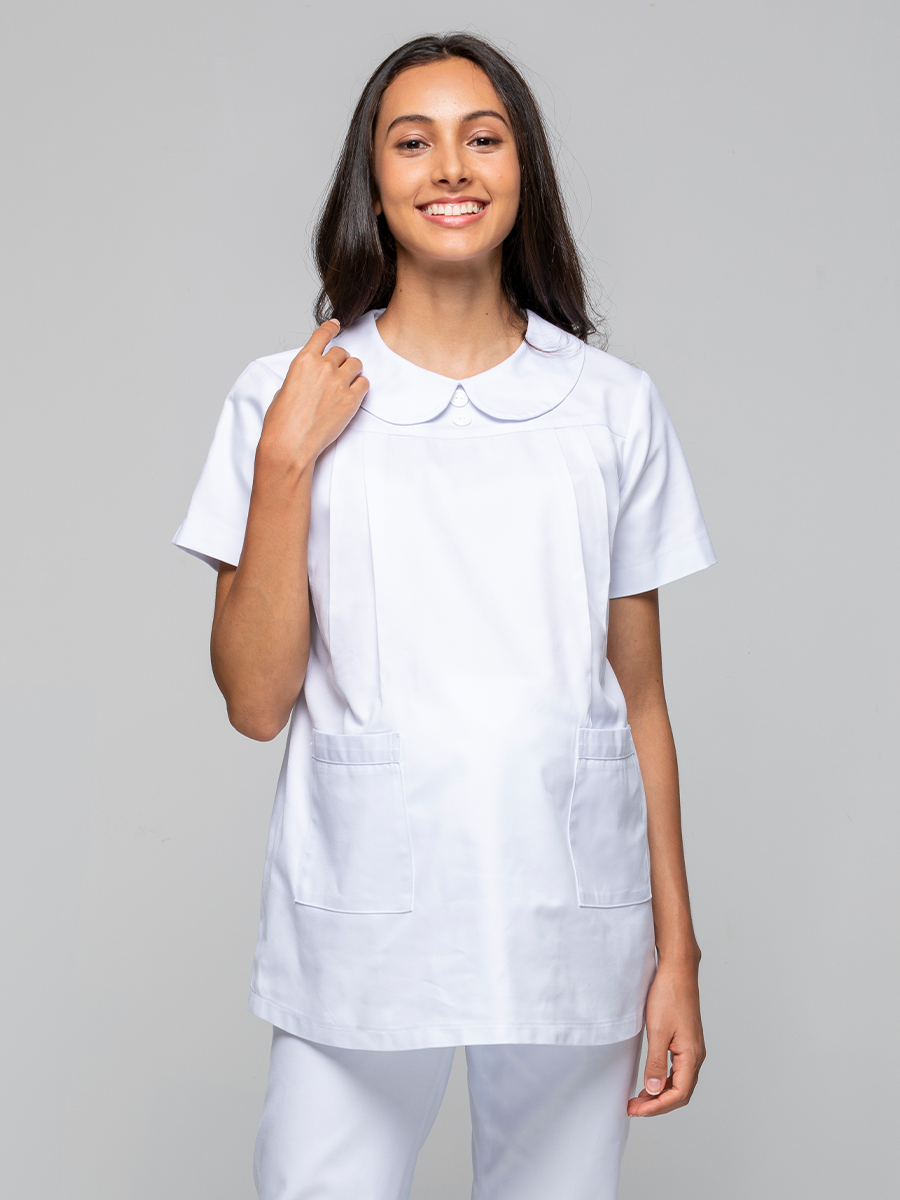 【 B801-W0 】孕婦衣褲套裝-B立挺布-純粹白