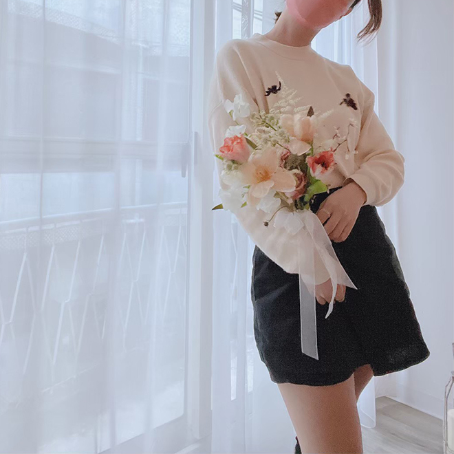 橢圓韓式捧花_焦糖橘