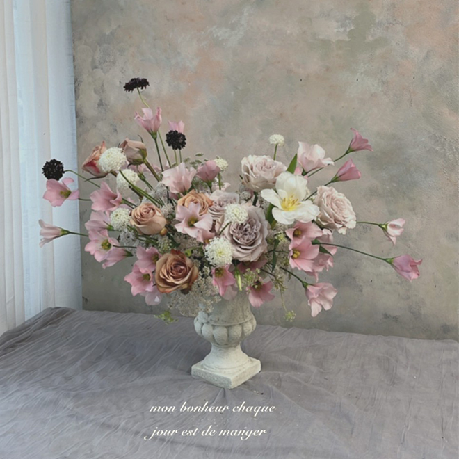 韓式花翁鮮花盆花