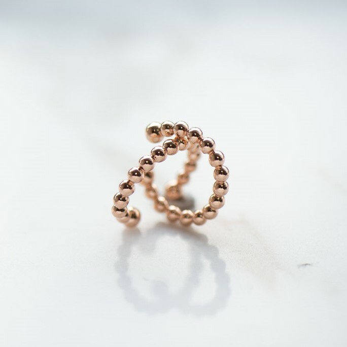 18K Ball Ball Ear Cuff