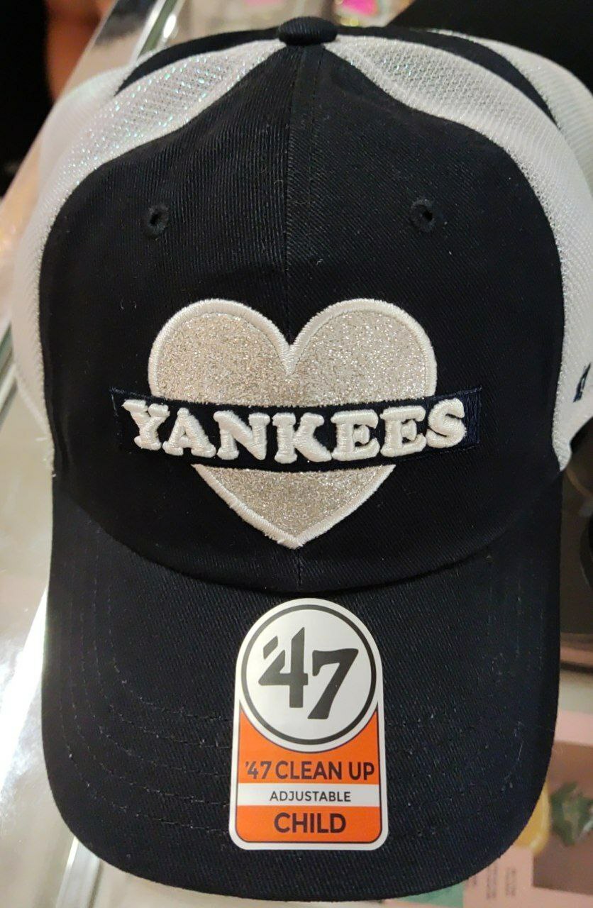 [S] MLB YANKEES MLB GIRLS MERMAID HEART CAP,BLUE MARIN, 194602364056 (SMLB146)