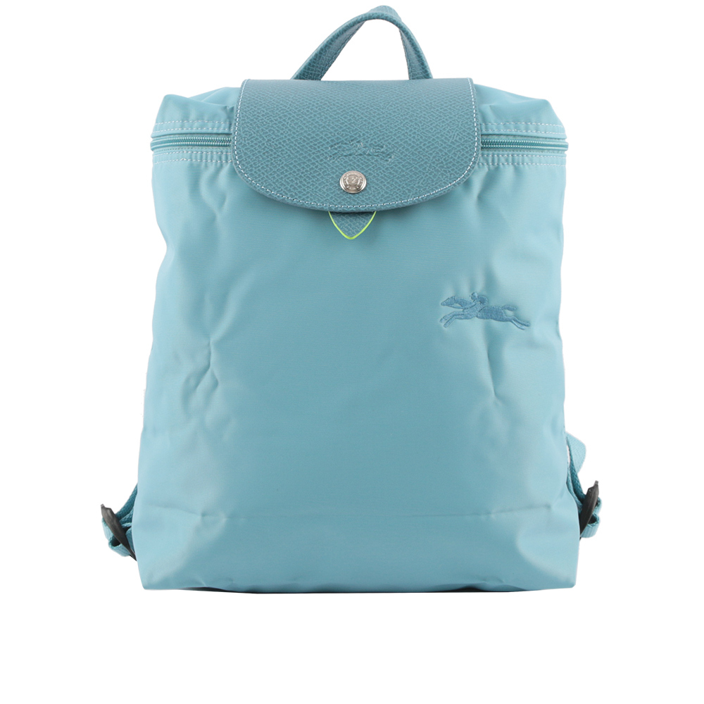 【LONGCHAMP】LE PLIAGE GREEN再生帆布折疊後背包(雷雨藍) L1699 919 P58