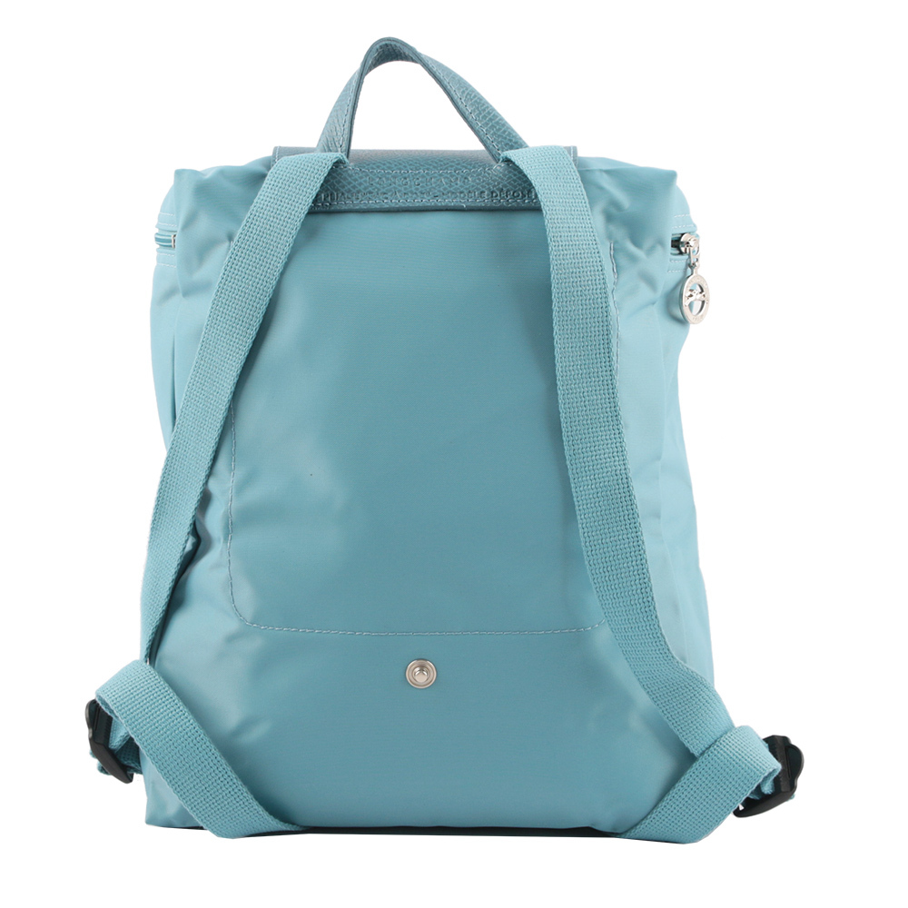 【LONGCHAMP】LE PLIAGE GREEN再生帆布折疊後背包(雷雨藍) L1699 919 P58
