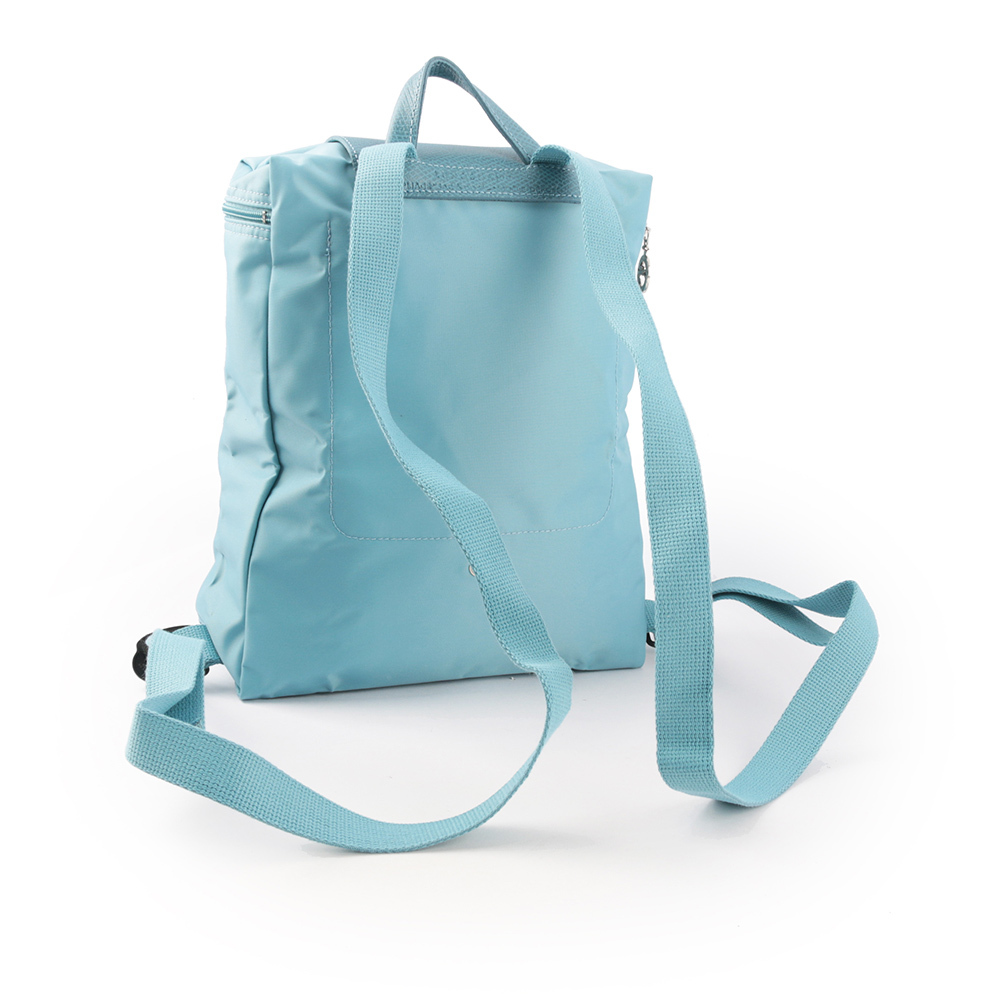 【LONGCHAMP】LE PLIAGE GREEN再生帆布折疊後背包(雷雨藍) L1699 919 P58