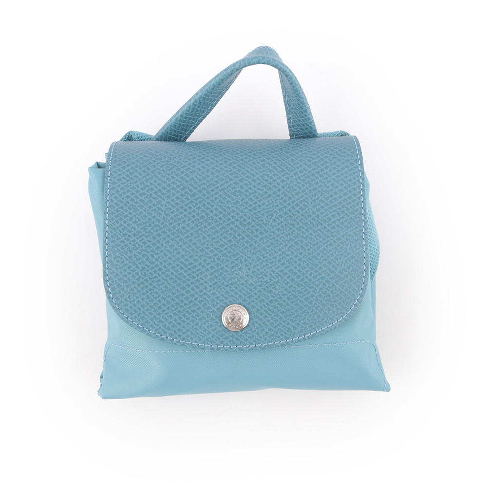 【LONGCHAMP】LE PLIAGE GREEN再生帆布折疊後背包(雷雨藍) L1699 919 P58