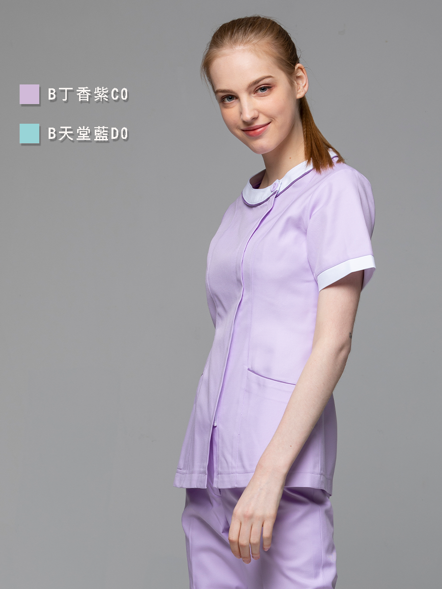【 B210-C0 】女護理上衣-B立挺布-丁香紫