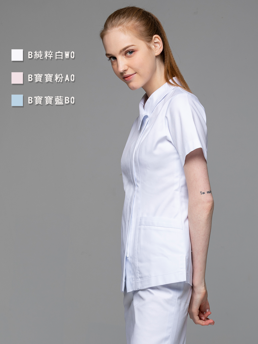 【 B211-W0 】女護理上衣-B立挺布-純粹白