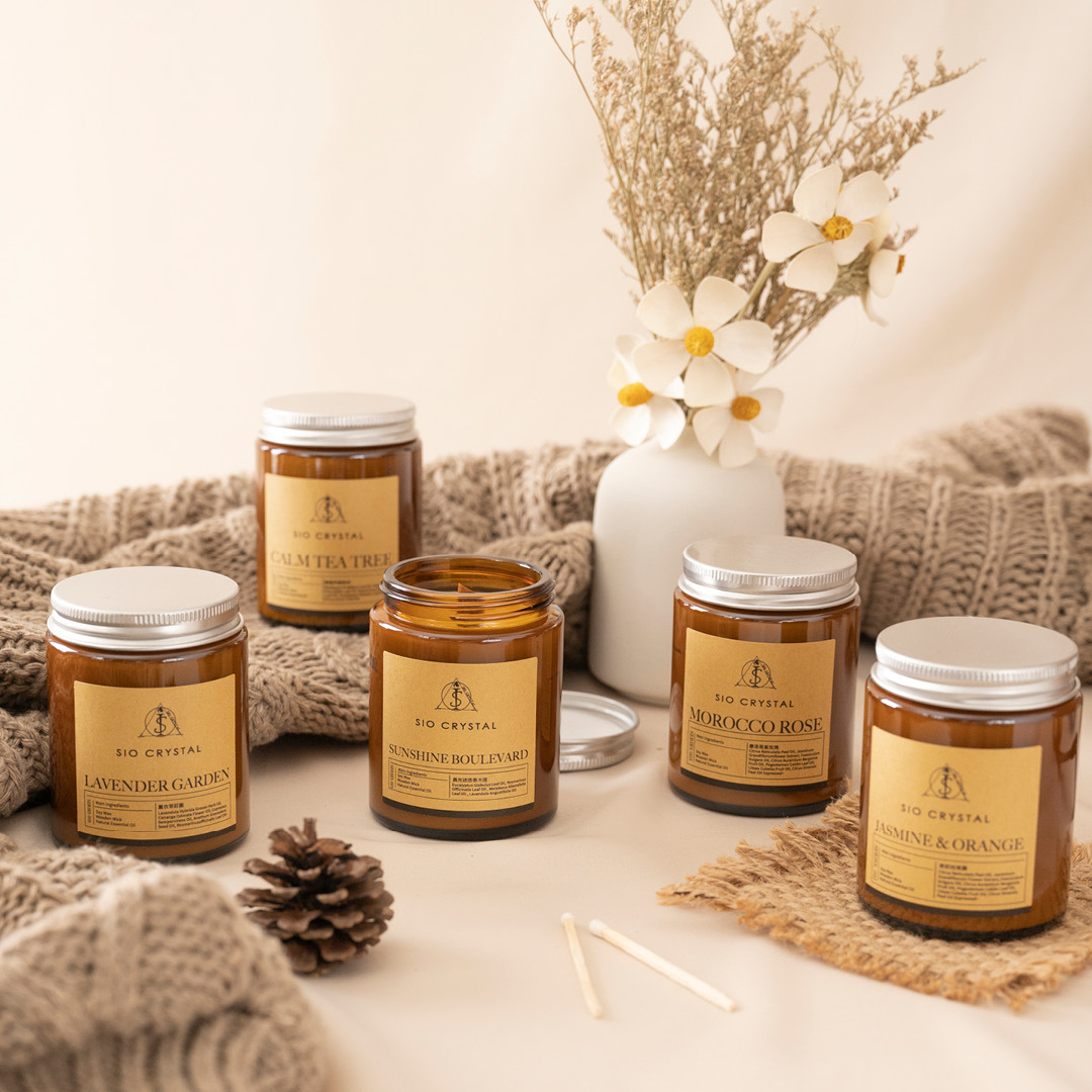 天然植物精油香氛蠟燭 (5種香調可選)