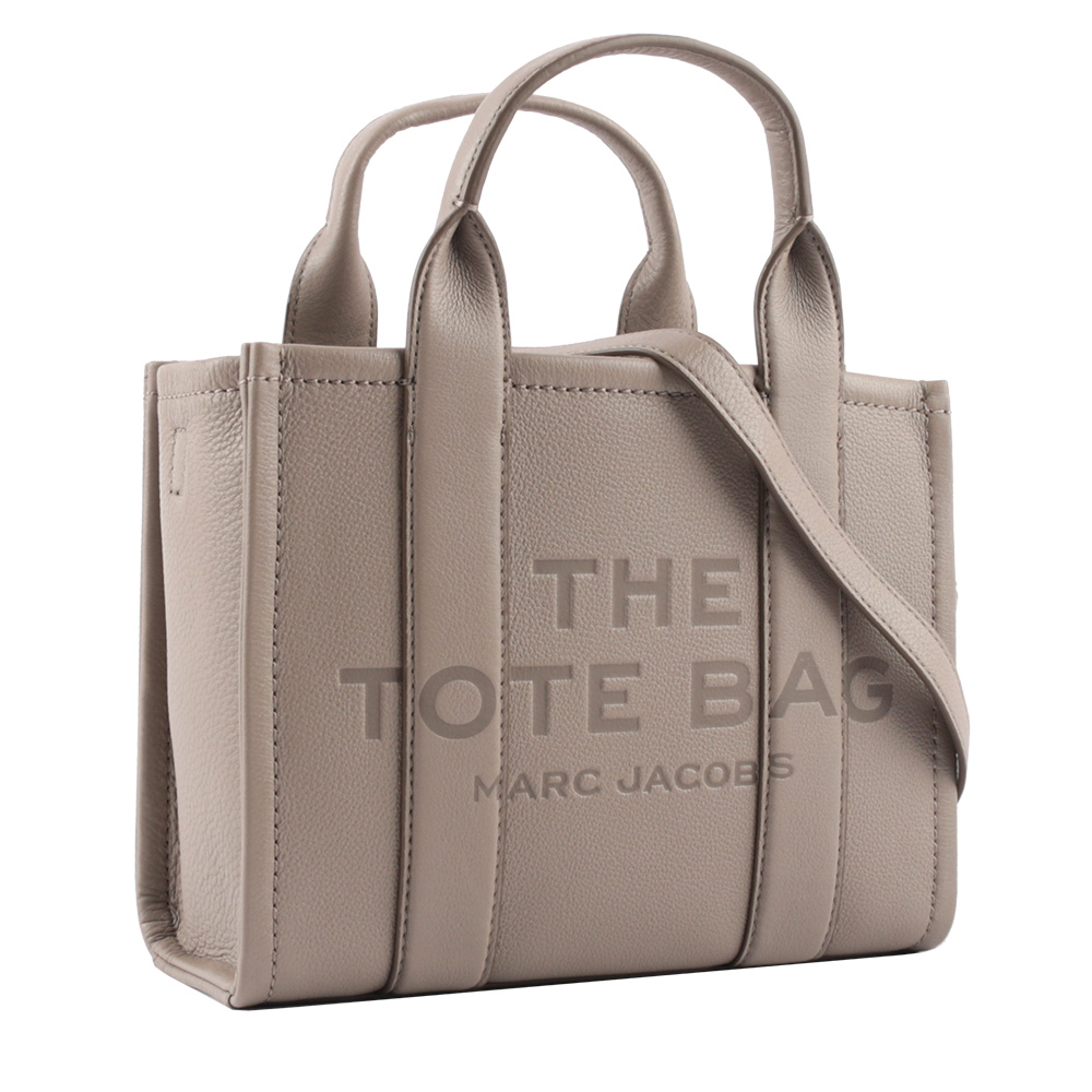 【MARC JACOBS】THE LEATHER TOTE 粒面皮革小款托特包(水泥灰) H009L01SP21 055