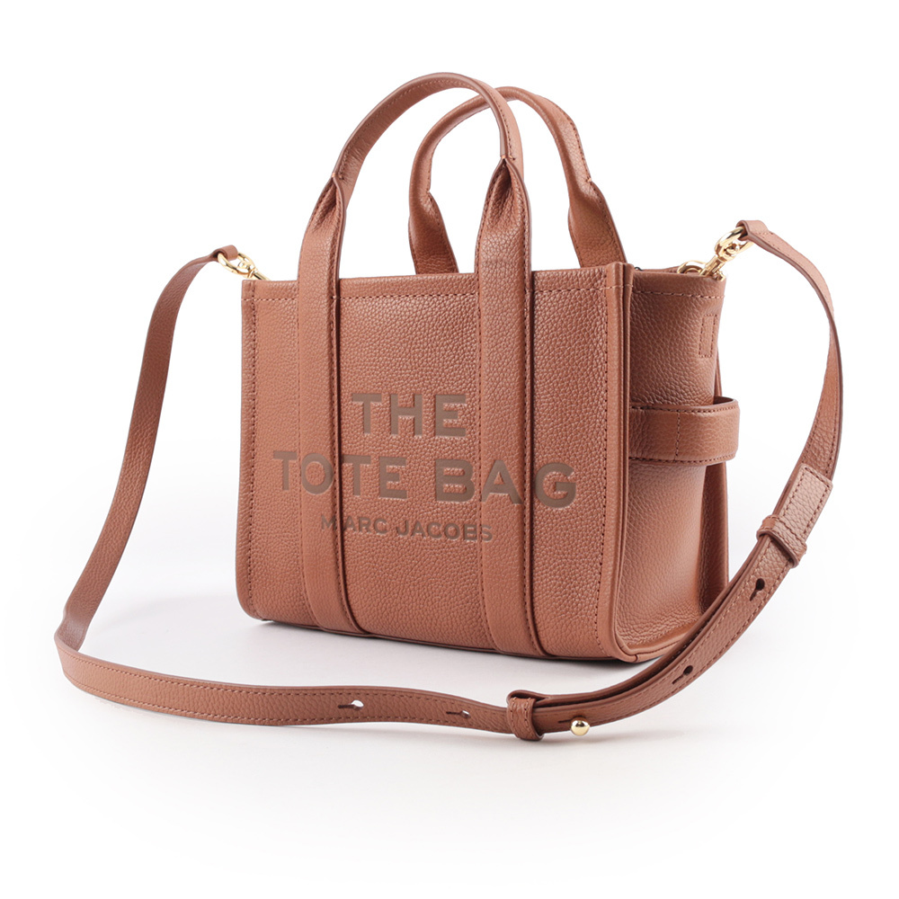 【MARC JACOBS】THE LEATHER TOTE 粒面皮革小款托特包(堅果棕) H009L01SP21 212