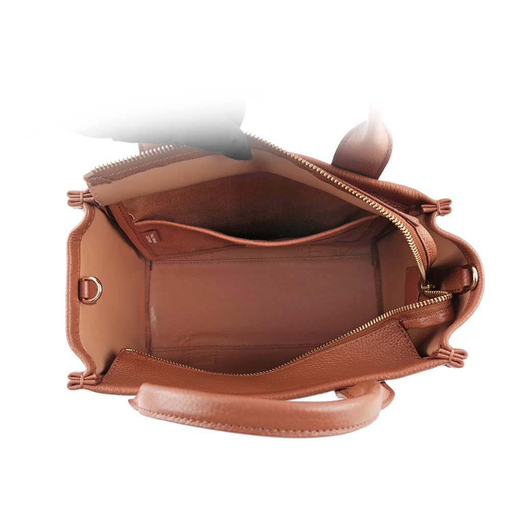 【MARC JACOBS】THE LEATHER TOTE 粒面皮革小款托特包(堅果棕) H009L01SP21 212