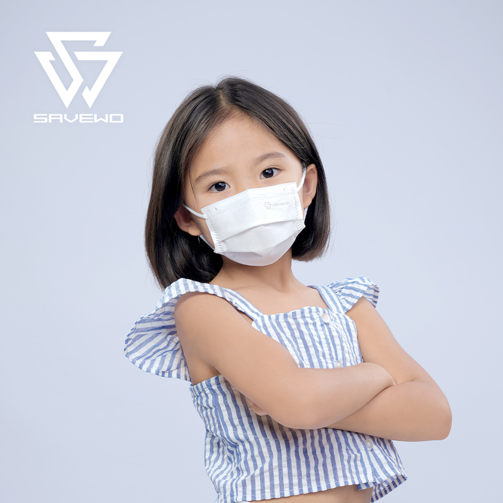 *125mm KS 兒童細碼* SAVEWO ClassicMask 三摺平面口罩 白色 (30片獨立包裝/盒)