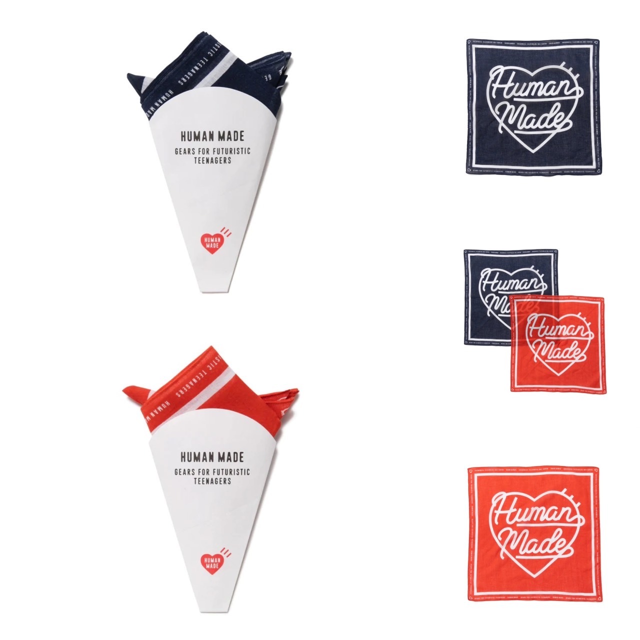 HUMAN MADE BANDANA #1 愛心 頭巾 新款 HM24GD068