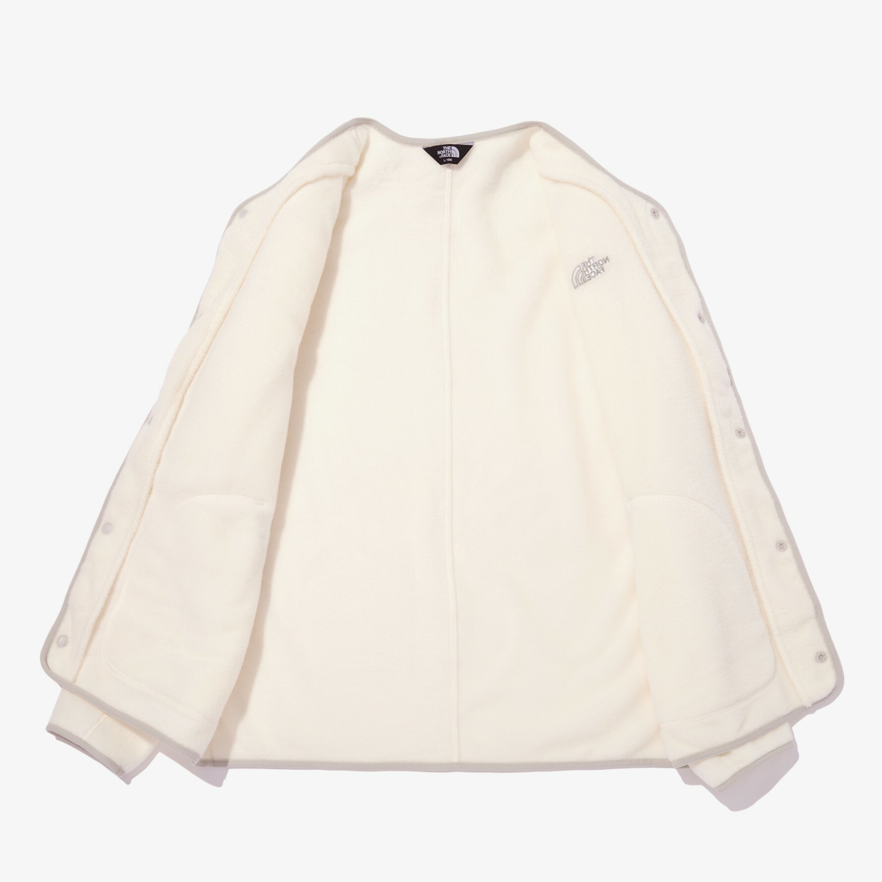 THE NORTH FACE NOVELTY ACAMPO 開襟衫 長袖 奶油白 NJ5JN61A