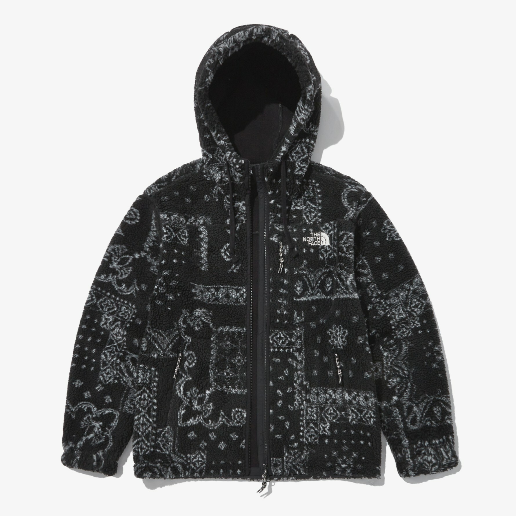 THE NORTH FACE NOVELTY 變形蟲抓毛絨連帽外套黑NJ4FN67A