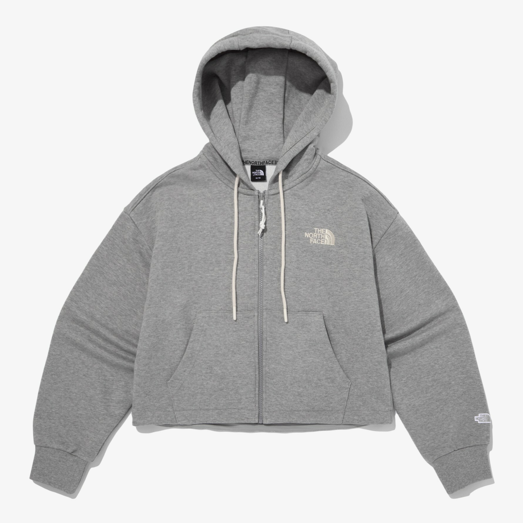 THE NORTH FACE ESSENTIAL HOOD 女 連帽 短版 外套 運動 灰 NJ5JN81B