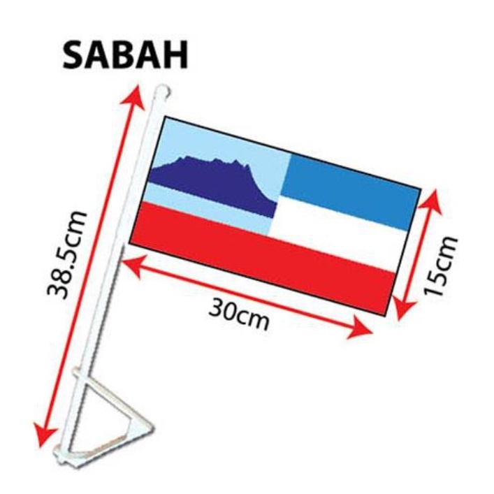(Cotton) Bendera Sabah 2x4 Flag,car flag,handflag,spring flag*Ready Stock*