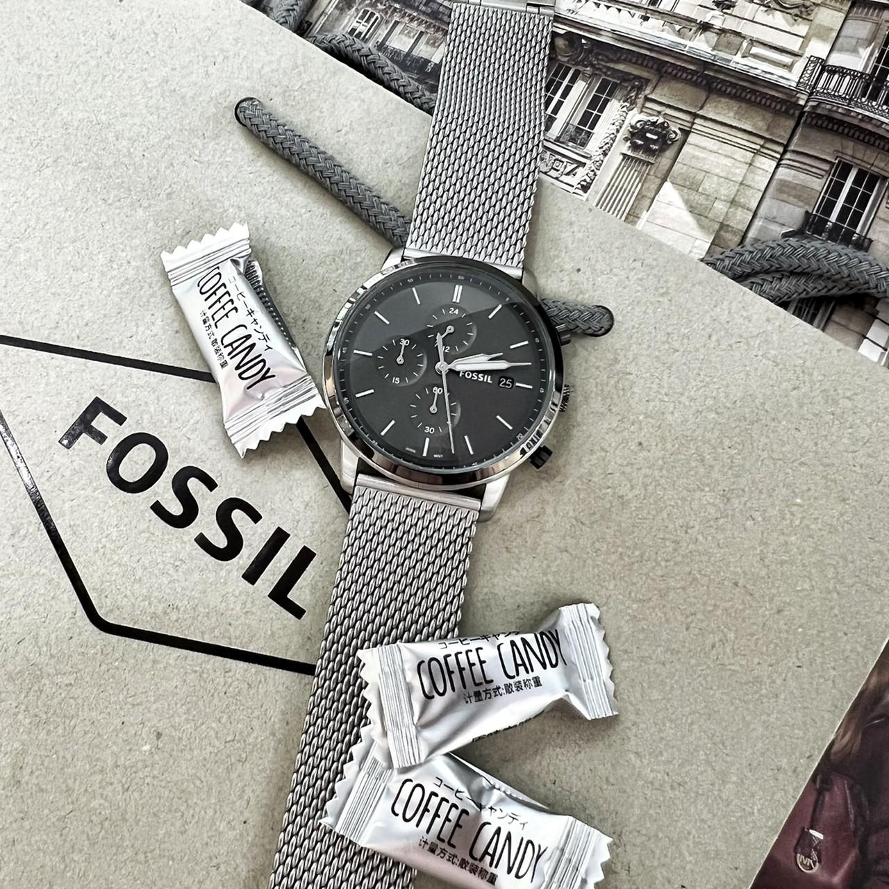 【Fossil】潮流三眼計時米蘭腕錶 FS5944 42mm 現代鐘錶