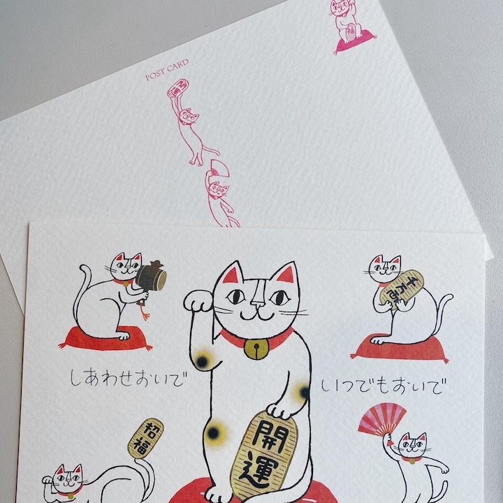 招財貓 明信片｜日本ACTIVE CORPORATION