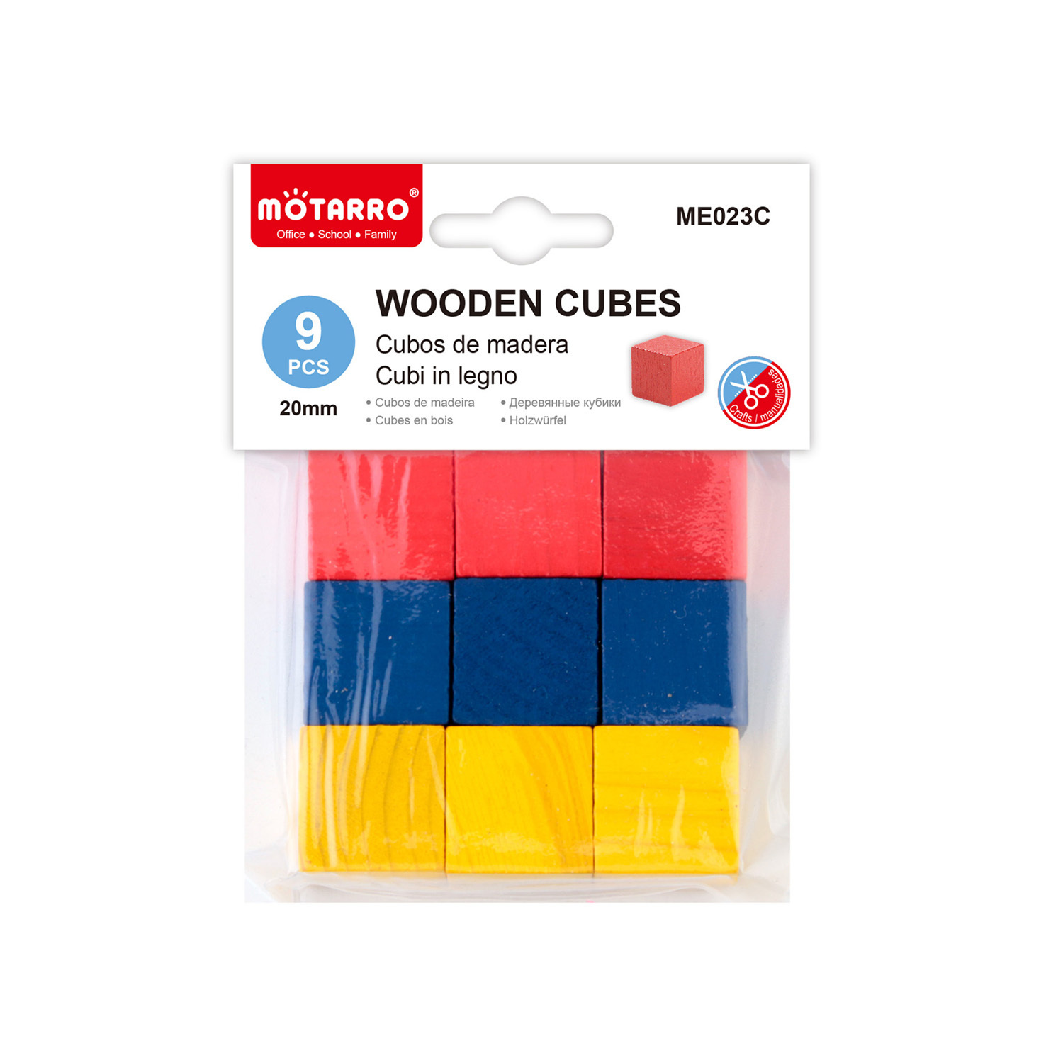 Motarro 20mm 三色方型積木 9粒