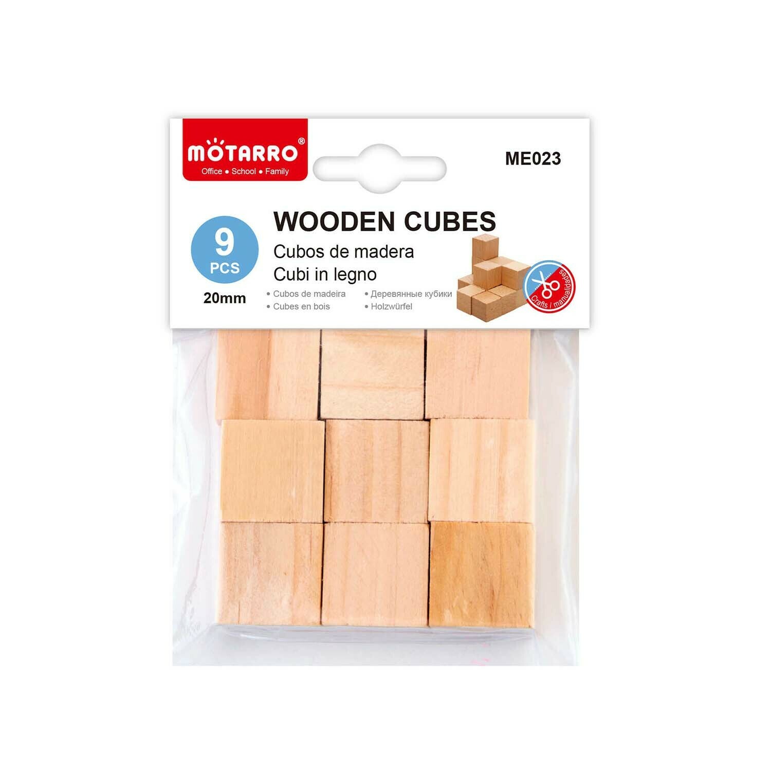 Motarro 20mm 木製方型積木 9粒