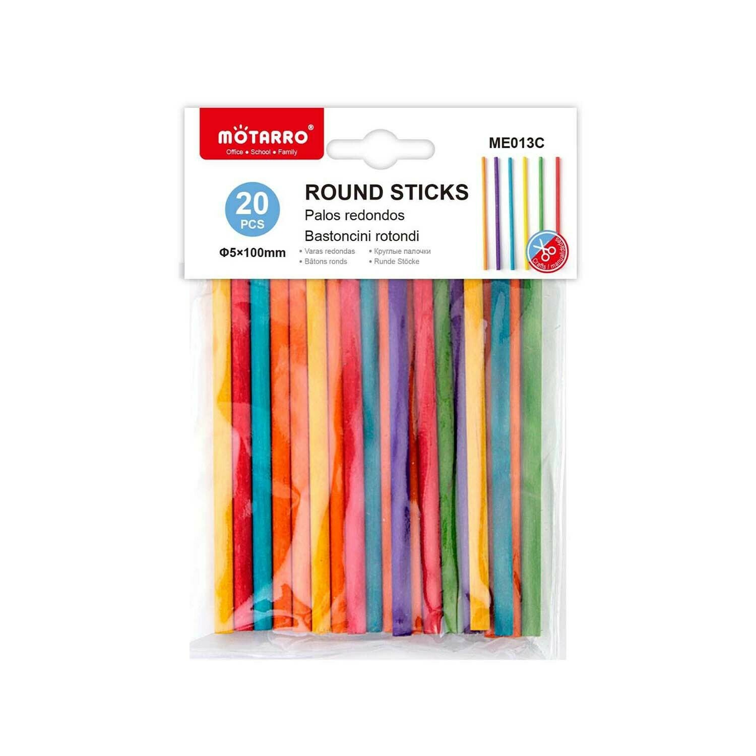 Motarro 5*100mm 彩色圓木棒 20枝