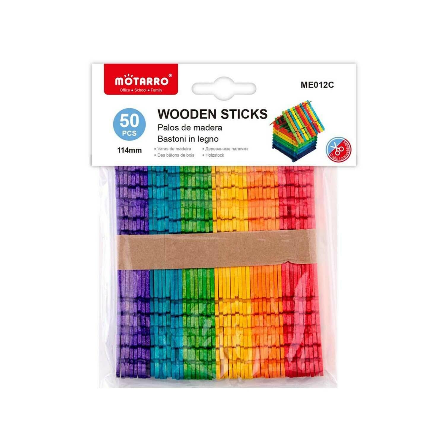 Motarro 114mm 鋸齒形長條彩色雪條棍 50枝
