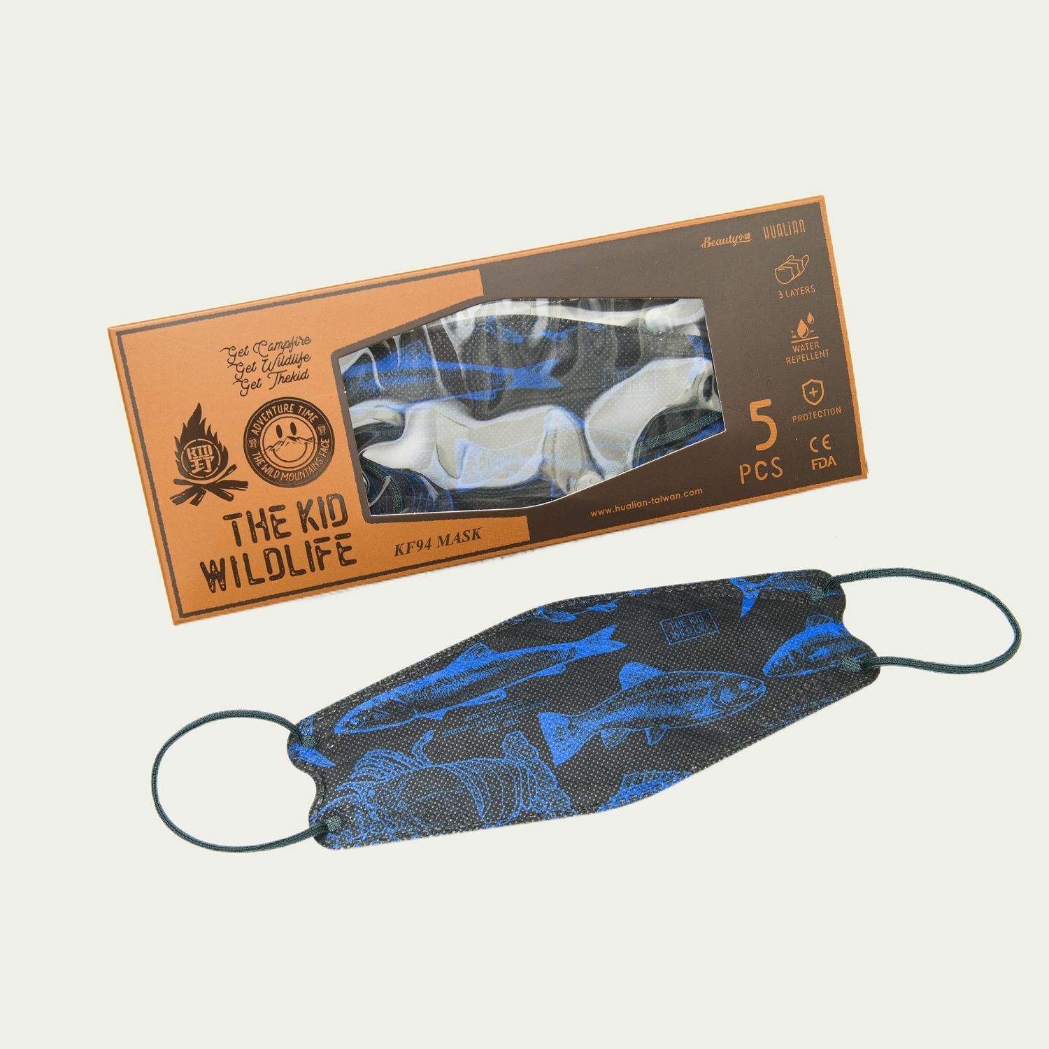 KID ® 野人KF94口罩 (未滅菌) 海洋滿版藍