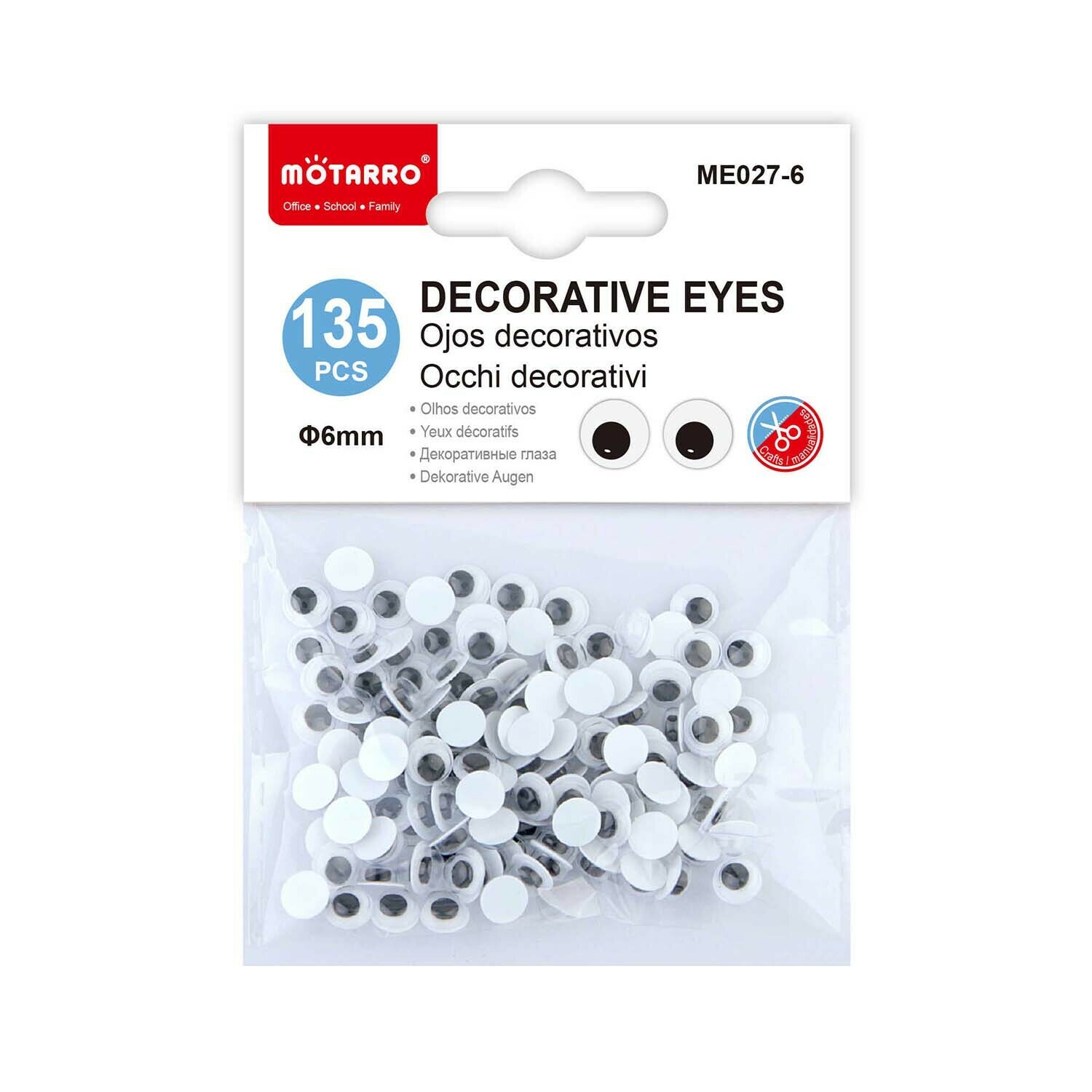 Motarro 6mm 圓形黑色眼睛 135粒