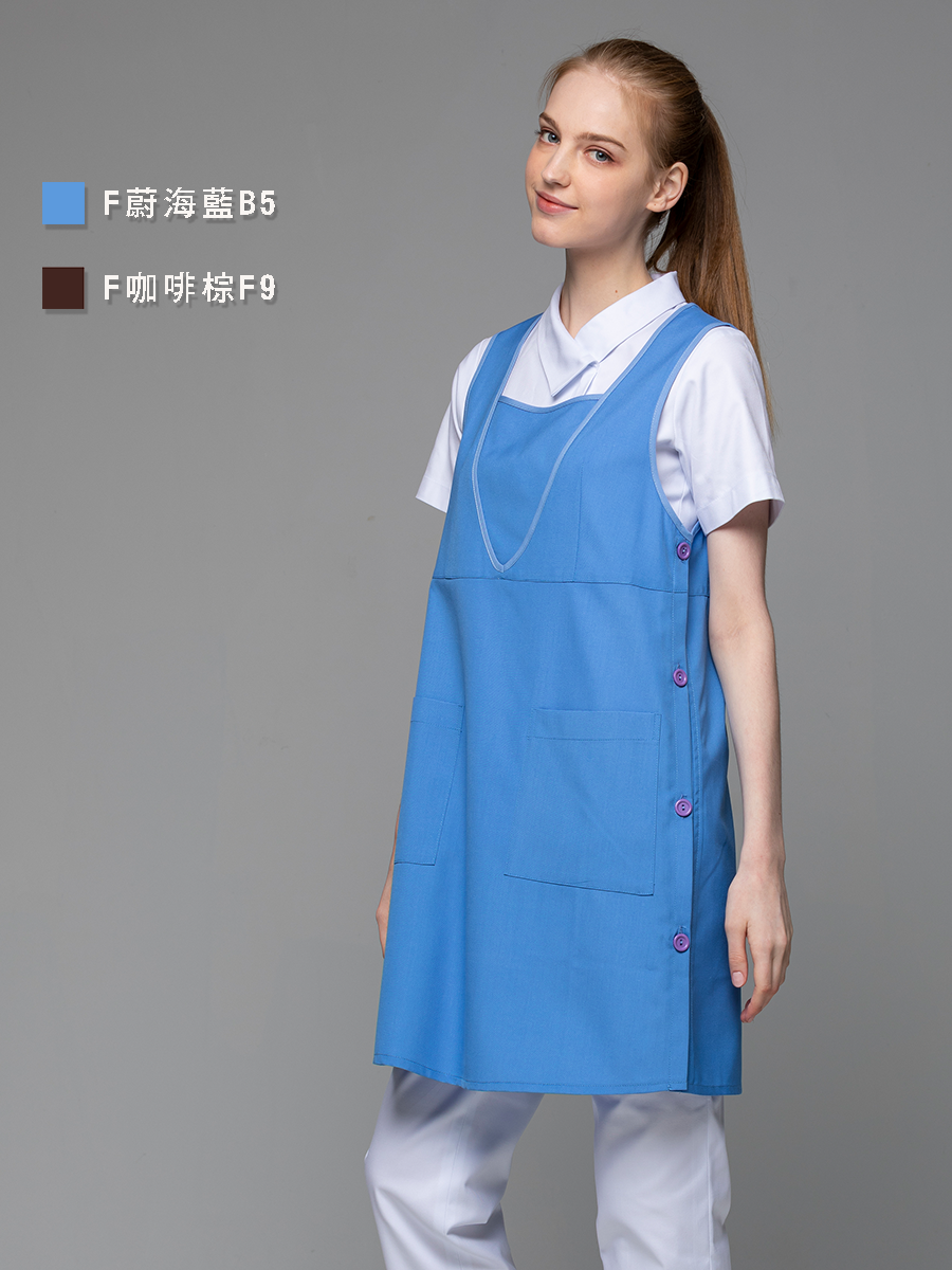【 C602-B5 出清款 】無防潑水圍裙-C經典布-蔚海藍