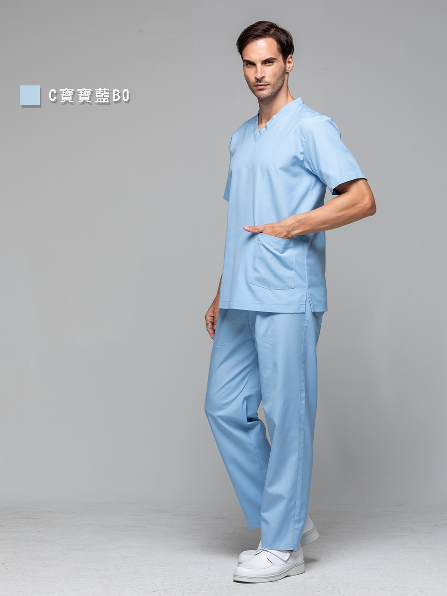 【 C7021-B0 出清款】男刷手褲裝-C經典布-寶寶藍