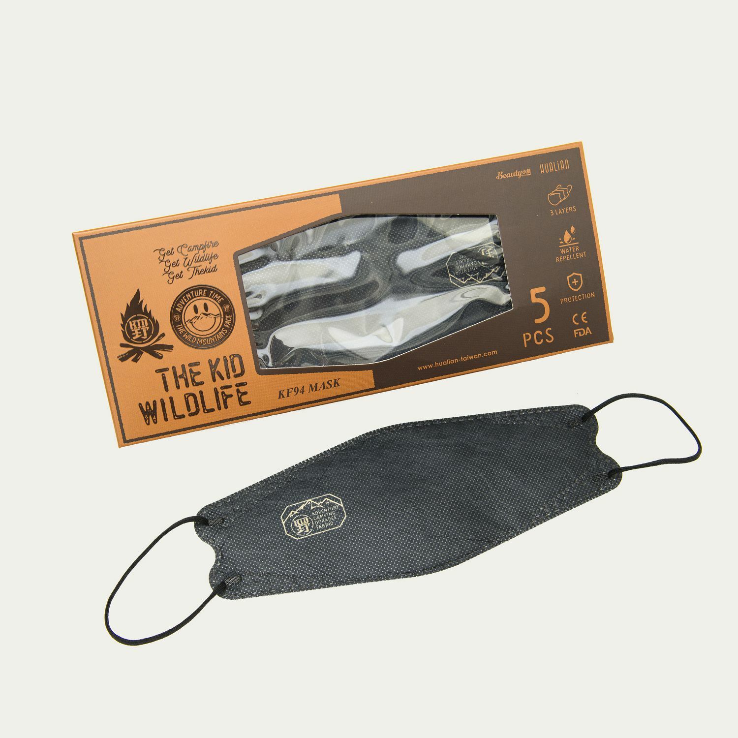 KID ® 野人KF94口罩 (未滅菌) 山脈野人黑