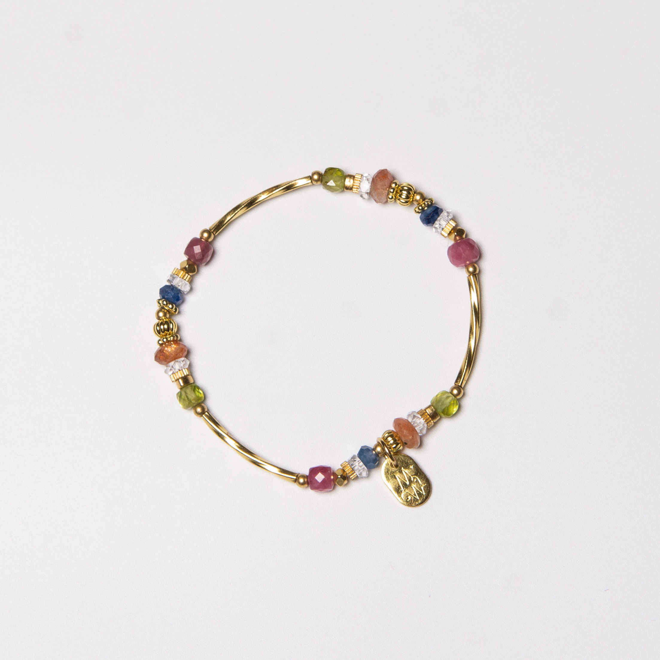 籌碼幻術 // C1443碧璽藍晶太陽石手鍊