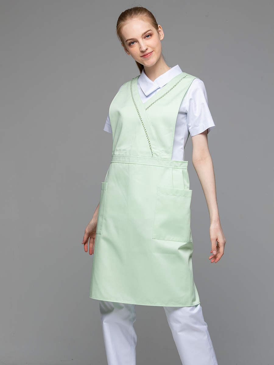 【 F603-E0 】防潑水圍裙-F防潑水布-果子綠