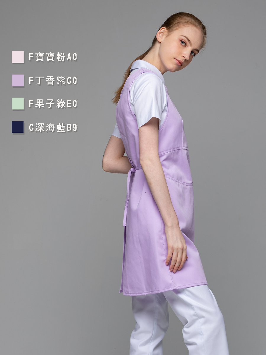 【 F605-C0 】防潑水圍裙-F防潑水布-丁香紫