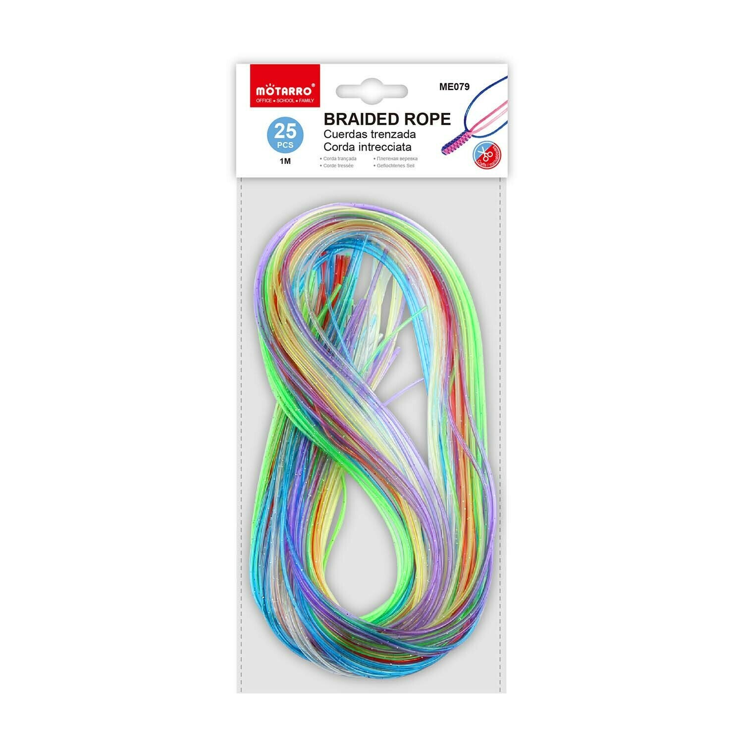 Motarro 1米 珠光色編織繩 25條