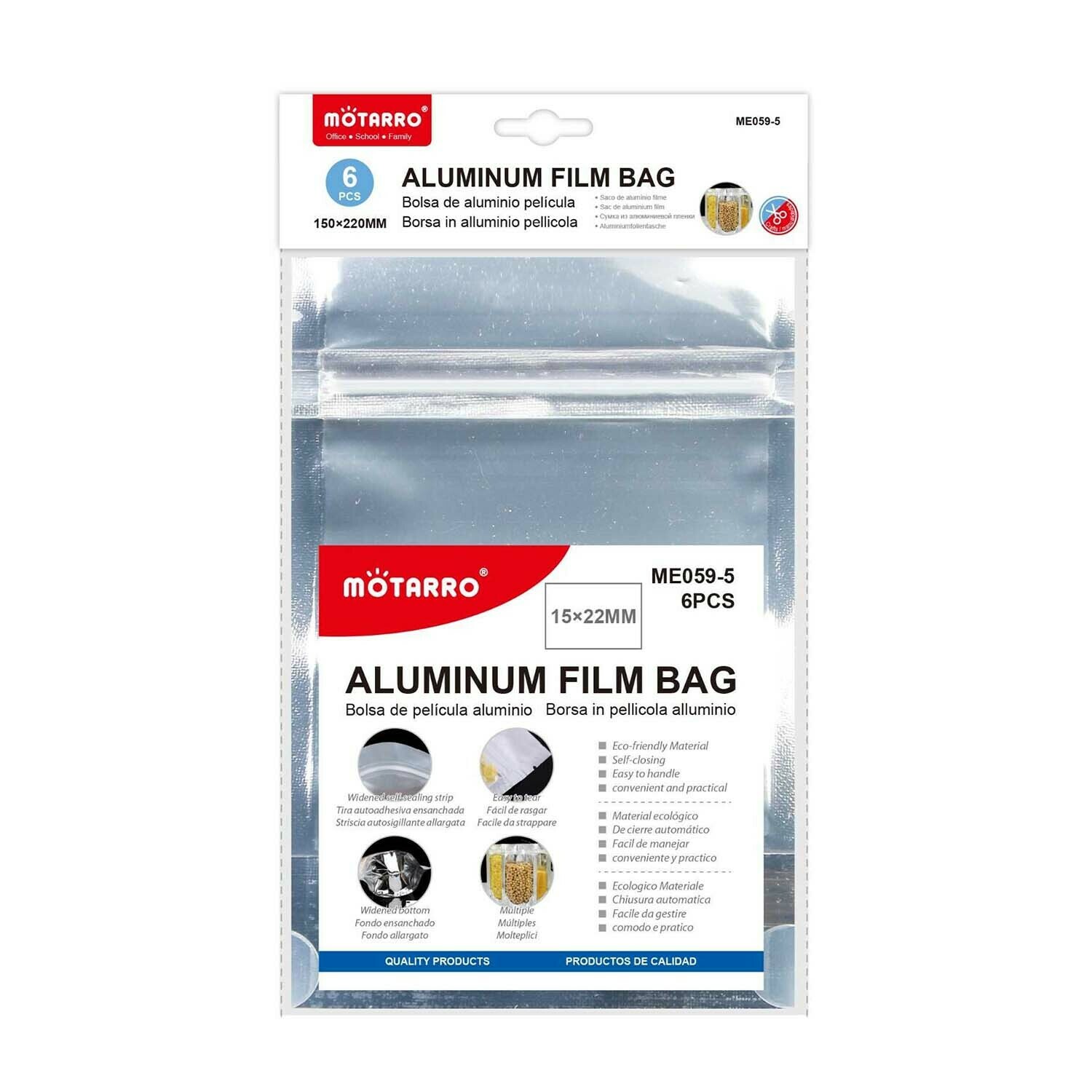 Motarro 150*220mm 可直立式錫紙密實袋 6個