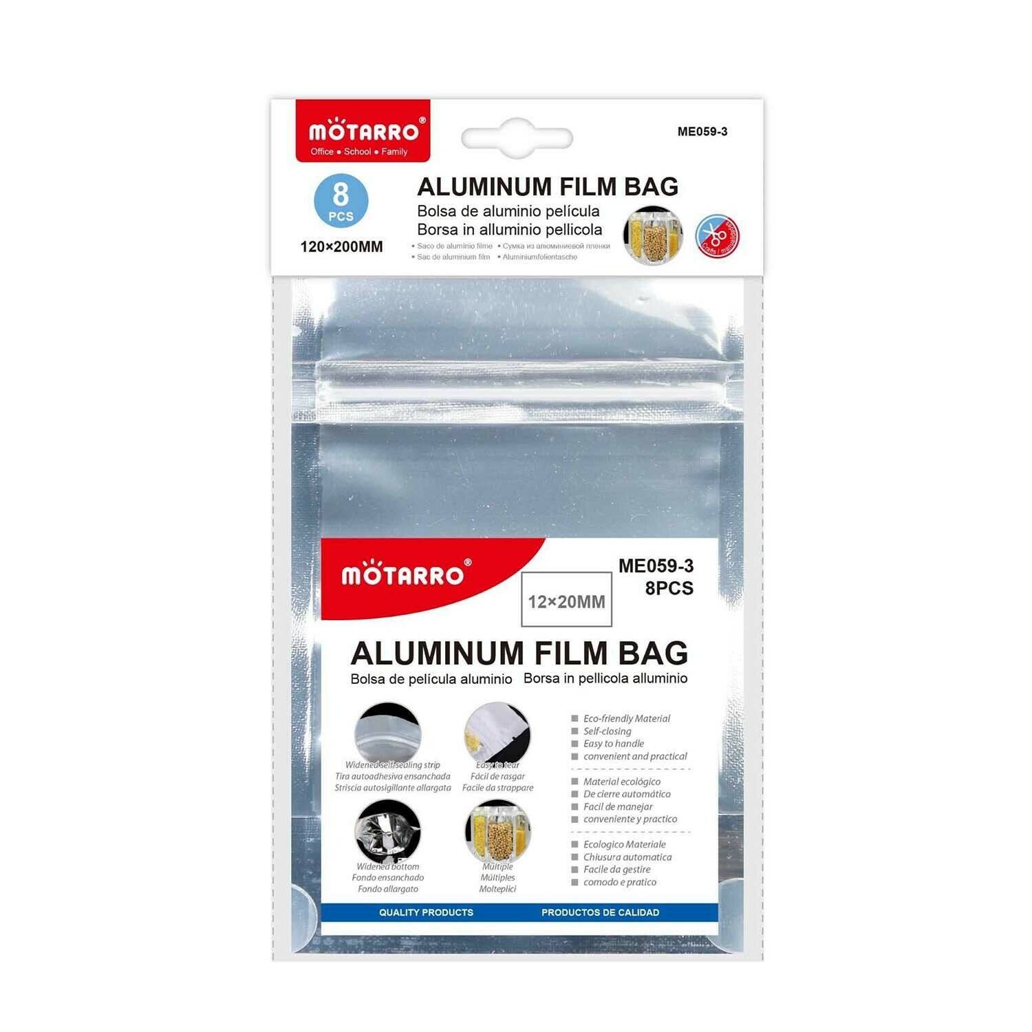 Motarro 120*200mm 可直立式錫紙密實袋 8個
